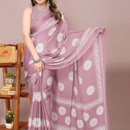 Mirchi Fashion Pink Chiffon Block Print Saree With Unstitched Blouse-picture-10