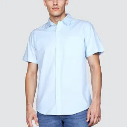 Lee Blue Regular Fit Plain Shirt image 1