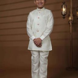 Pro-Ethic Style Developer Boys White Sequence Full Sleeves Kurta Sets-picture-1