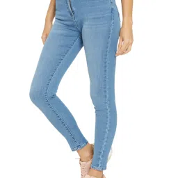 Spykar Light Blue Skinny Fit High Rise Jeans (Alexa) image 3