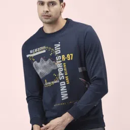 Urban Ranger By Pantaloons Navy Cotton Regular Fit Printed Sweatshirt-picture-38