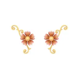 P.C. Chandra Jewellers 22k Gold Floral Theme Design For The Season Stud Earrings-image-42