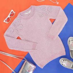 Pantaloons Junior Kids Pink Embroidered Full Sleeves Sweater-picture-31