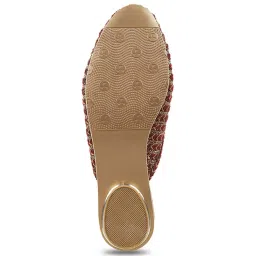Mochi Women's Maroon Mule Shoes image 4