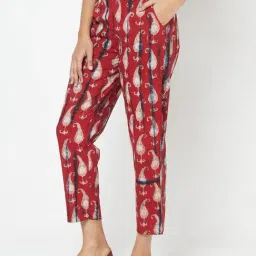 Fabindia Red Cotton Printed Pants image 3