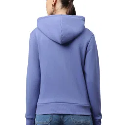 Global Republic Purple Printed Kangaroo Pocket Fleece Hoodie image 2