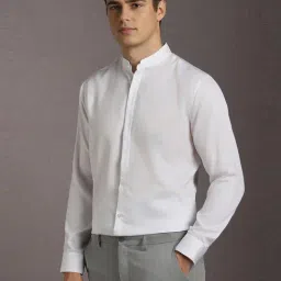 Louis Philippe White Cotton Slim Fit Shirt image 3