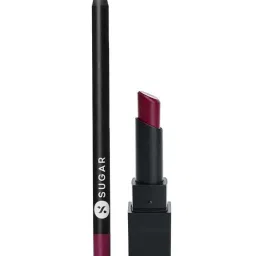 sugar cosmetics SUGAR Lipping On The Edge Lip Liner-07 Fiery Berry & Nothing Else Matter Lipstick-08 Berry Picking image 1