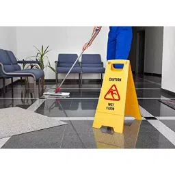 GENERIC Yellow Plastic Wet Floor Sign Board for Floor Cleaning (Pack of 2 Pcs) image 4