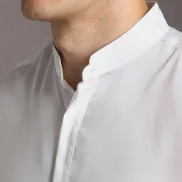 Louis Philippe White Cotton Slim Fit Shirt image 4