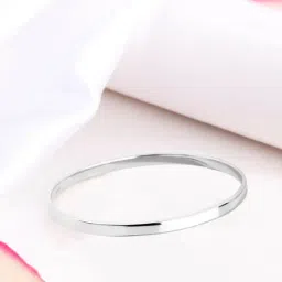 Zavya Eternal Elegance 925 Sterling Silver Rhodium-Plated Plain Bangle-picture-39