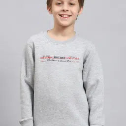Monte Carlo Kids Grey Melange Printed Full Sleeves Sweatshirt-image-29