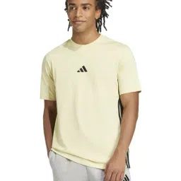 Adidas Yellow Cotton Regular Fit Sports T-Shirt-image-26