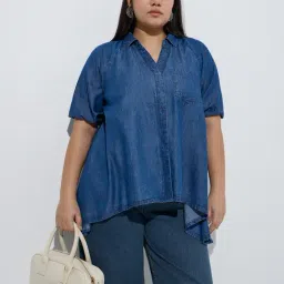 Gia by Westside Blue Denim Blouse-picture-26