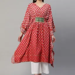 Ahalyaa Maroon Printed A Line kaftan image 1