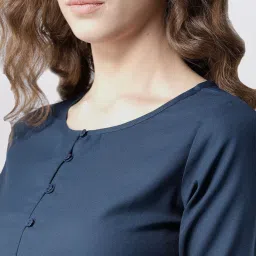 Style Quotient Navy Lace Pattern Top image 5