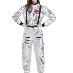 Little Surprise Box Girls Silver Printed Jumpsuit-image-57