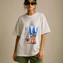 GRACE & JACK Women Graphic Printed Round Neck Oversized T-shirt-image-69