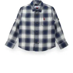 U.S. Polo Assn. Kids Blue Checks Full Sleeves Shirt-picture-18
