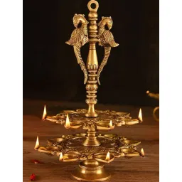 Jaypore Antique Brass Brass Moulded Festive Brass Lighting-picture-16