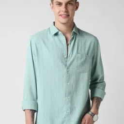 Vastrado Green Relaxed Fit Shirt-image-2