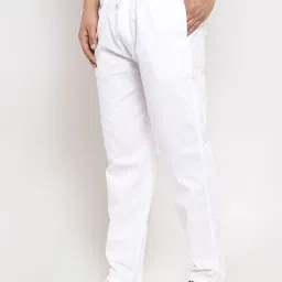Jainish White Cotton Regular Fit Trackpants image 3
