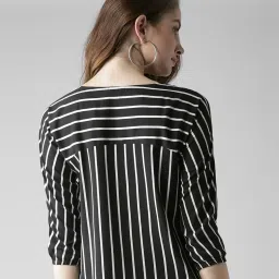 Style Quotient Black & White Striped Top image 2