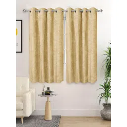 Saral Home Gold Polyester Geometric Curtain image 2
