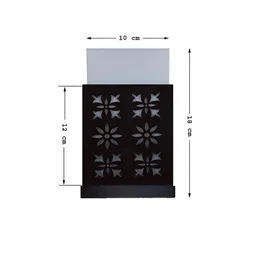 Gojeeva Black and White 4 Pieces Wooden Textured Square Shaped Wall Lamps image 3