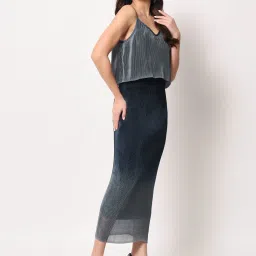 Trend Arrest Blue Midi Top With Skirt image 3