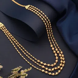 Aadvik Designs Gold-Plated Artificial Beaded Layered Necklace image 1