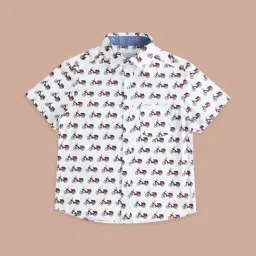 Pantaloons Junior White Cotton Printed Shirt-image-24
