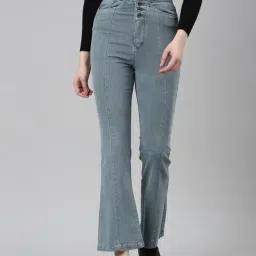 showoffff SHOWOFF Grey Denim Flared Fit Mid Rise Bootcut Jeans-picture-34