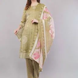 JIDI FASHION Women Striped Kurta with Trousers & Dupatta-picture-38