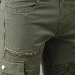 Moda Rapido Men Olive Green Solid Cargos image 5