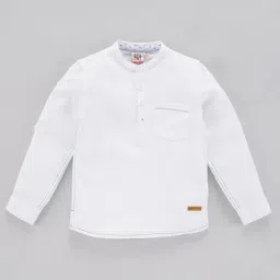 Ed-a-Mamma Kids White Solid Full Sleeves Shirt-picture-10