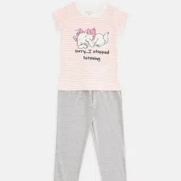 Pantaloons Junior Peach & Grey Printed T-Shirt with Pants-picture-32