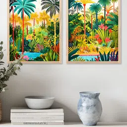 Kotart Brown And Green 2 Piece Wood Abstract Wall Paintings image 5