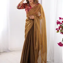 Kalista Solid Organza Saree with Tassels-picture-29