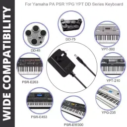 FEDUS AC Power Supply Long Cord Charging Adapter Yamaha Psr, YPG, Ypt, Dgx, Dd, Ez and P Digital Piano 3 m image 2