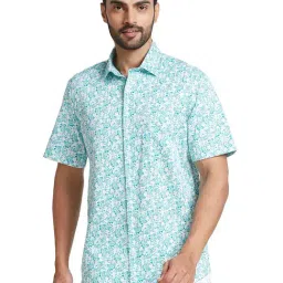 ColorPlus Blue Regular Fit Printed Shirt-picture-17