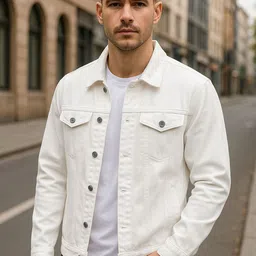 KASHIAN Men Washed Denim Jacket with Embroidered-picture-10