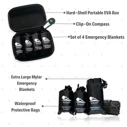 WEWESEN OUTDOOR Mylar Emergency Blankets 4 Pack of Extra Large Thermal Foil NASA Designed Space Blankets for Camping, Hiking, Rescue, and Car Use - Reflective Heavy Duty Survival Blanket image 4