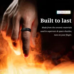 mesmerize Ceramic Matte and Gloss Black Ring Facet Cube for Men 100% Waterproof Stainproof Shatterproof Size 7-12 image 2