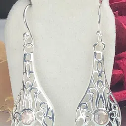 Zhupuk Silver-Plated Brass Crystals Drop Earrings-picture-33