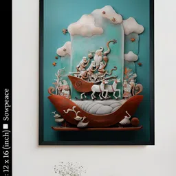 SOWPEACE Blue & White 1 Piece Canvas Other Wall Paintings-picture-13