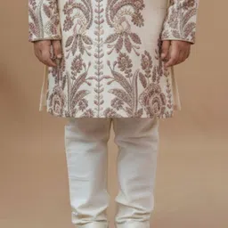 Lagorii Boys Ethnic Motifs Embroidered Regular Thread Work Kurta with Pyjamas image 4