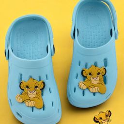 Disney by Yellow Bee The Lion King Featuring Solid Perforated Clogs With Simba Charms - Light Blue-picture-36