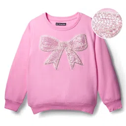 Pine Kids Cotton Knit Full Sleeves Sweatshirt With Sequin Detailing - Pink-picture-27