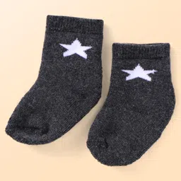 Cute Walk by Babyhug Ankle Length Antibacterial Socks with Penguin Design Pack Of 3 - Black & White image 2